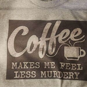 Casual Gray Coffee Graphic Tee